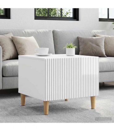 vidaXL Coffee Table High Gloss White 49 x 50 x 40 cm Engineered Wood — V0672121129