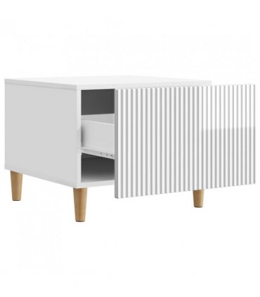 vidaXL Coffee Table High Gloss White 49 x 50 x 40 cm Engineered Wood — V0672121129