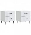 vidaXL Bedside Cabinet 2 pcs White 43 x 34.5 x 47.5 cm Engineered Wood