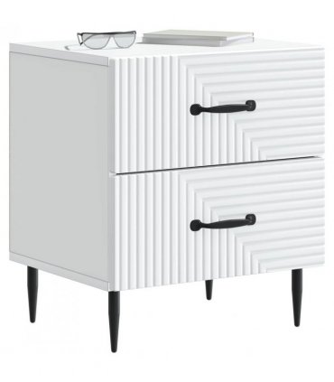 vidaXL Bedside Cabinet 2 pcs White 43 x 34.5 x 47.5 cm Engineered Wood