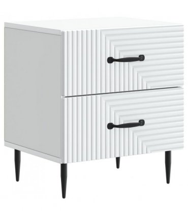 vidaXL Bedside Cabinet 2 pcs White 43 x 34.5 x 47.5 cm Engineered Wood