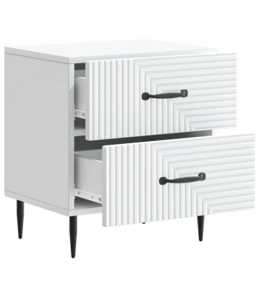 vidaXL Bedside Cabinet 2 pcs White 43 x 34.5 x 47.5 cm Engineered Wood