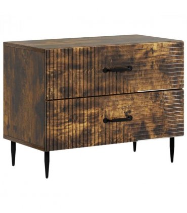 vidaXL Bedside Cabinet Smoked Oak 62 x 34.5 x 47.5 cm Engineered Wood