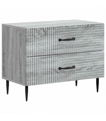 vidaXL Bedside Cabinet Grey Sonoma 62 x 34.5 x 47.5 cm Engineered Wood