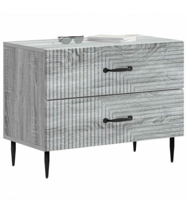 vidaXL Bedside Cabinet Grey Sonoma 62 x 34.5 x 47.5 cm Engineered Wood