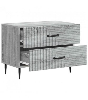 vidaXL Bedside Cabinet Grey Sonoma 62 x 34.5 x 47.5 cm Engineered Wood