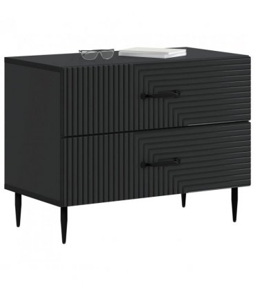 vidaXL Bedside Cabinet Black 62 x 34.5 x 47.5 cm Engineered Wood