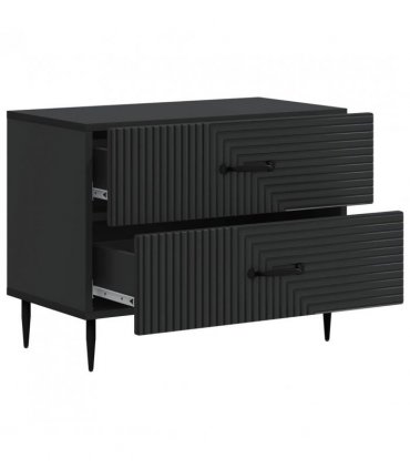vidaXL Bedside Cabinet Black 62 x 34.5 x 47.5 cm Engineered Wood