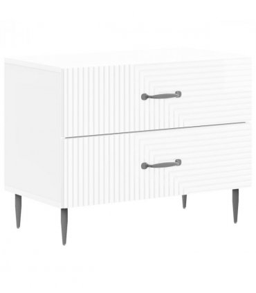vidaXL Bedside Cabinet High Gloss White 62 x 34.5 x 47.5 cm