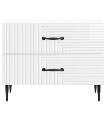 vidaXL Bedside Cabinet High Gloss White 62 x 34.5 x 47.5 cm