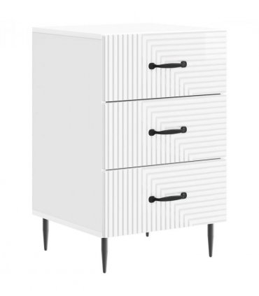 vidaXL Bedside Cabinet with Drawer High Gloss White 43 x 41 x 66.5 cm