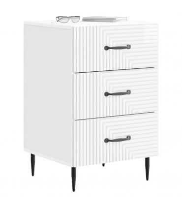 vidaXL Bedside Cabinet with Drawer High Gloss White 43 x 41 x 66.5 cm
