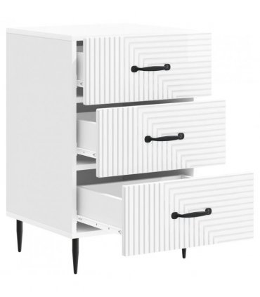vidaXL Bedside Cabinet with Drawer High Gloss White 43 x 41 x 66.5 cm