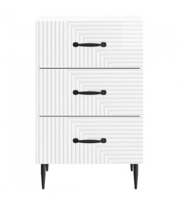 vidaXL Bedside Cabinet with Drawer High Gloss White 43 x 41 x 66.5 cm