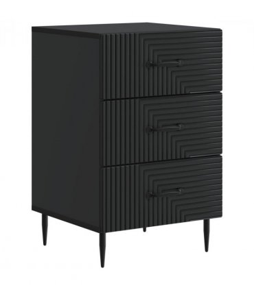 vidaXL Bedside Cabinet Black 43 x 41 x 66.5 cm Engineered Wood