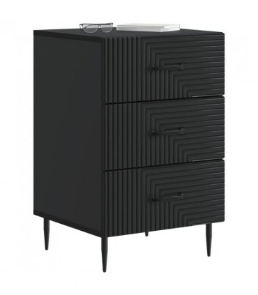 vidaXL Bedside Cabinet Black 43 x 41 x 66.5 cm Engineered Wood
