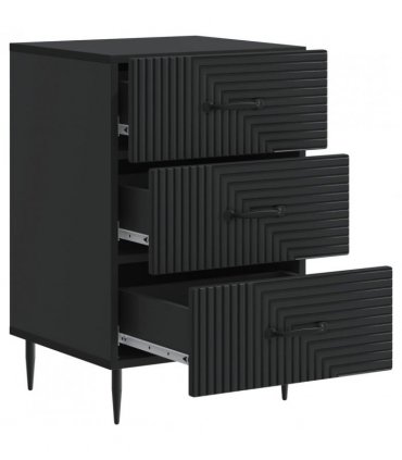 vidaXL Bedside Cabinet Black 43 x 41 x 66.5 cm Engineered Wood
