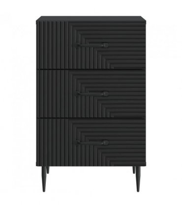 vidaXL Bedside Cabinet Black 43 x 41 x 66.5 cm Engineered Wood