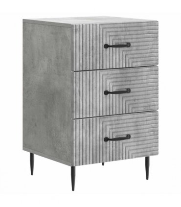 vidaXL Bedside Cabinet Concrete Grey 43 x 41 x 66.5 cm Engineered Wood