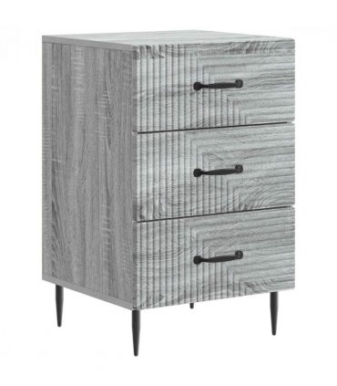 vidaXL Bedside Cabinet Grey Sonoma 43 x 41 x 66.5 cm Engineered Wood