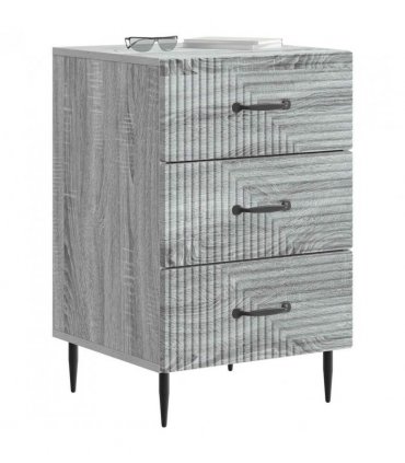 vidaXL Bedside Cabinet Grey Sonoma 43 x 41 x 66.5 cm Engineered Wood