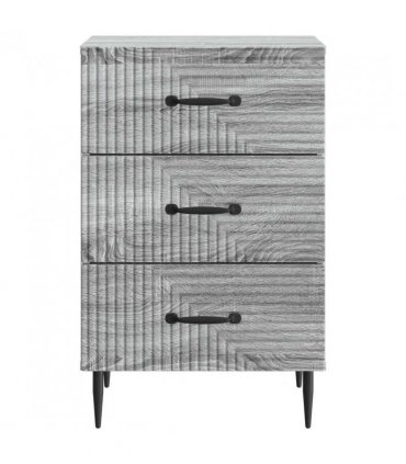vidaXL Bedside Cabinet Grey Sonoma 43 x 41 x 66.5 cm Engineered Wood