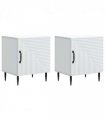 vidaXL Bedside Cabinet 2 pcs White 43 x 34.5 x 50 cm Engineered Wood