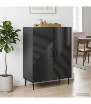 vidaXL Sideboard Black 66 x 34.5 x 89.5 cm Engineered Wood