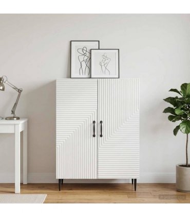 vidaXL Sideboard High Gloss White 66 x 34.5 x 89.5 cm Engineered Wood — V0672121157
