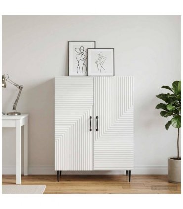 vidaXL Sideboard High Gloss White 66 x 34.5 x 89.5 cm Engineered Wood — V0672121157