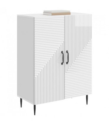 vidaXL Sideboard High Gloss White 66 x 34.5 x 89.5 cm Engineered Wood — V0672121157