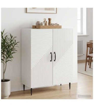 vidaXL Sideboard High Gloss White 66 x 34.5 x 89.5 cm Engineered Wood — V0672121157