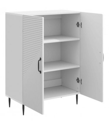vidaXL Sideboard High Gloss White 66 x 34.5 x 89.5 cm Engineered Wood — V0672121157