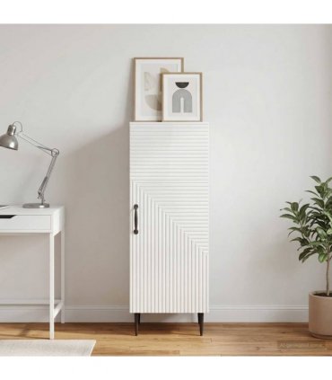 vidaXL Sideboard High Gloss White 33 x 34.5 x 89.5 cm Engineered Wood
