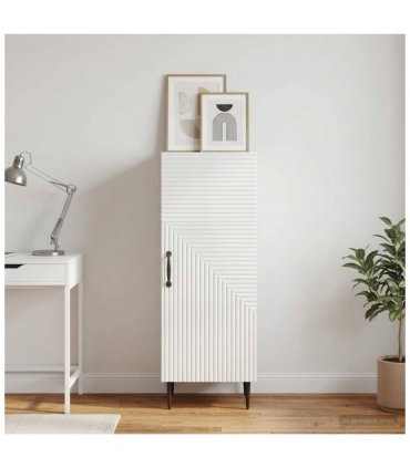 vidaXL Sideboard High Gloss White 33 x 34.5 x 89.5 cm Engineered Wood