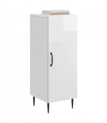 vidaXL Sideboard High Gloss White 33 x 34.5 x 89.5 cm Engineered Wood