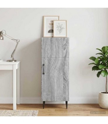 vidaXL Sideboard Grey Sonoma 33 x 34.5 x 89.5 cm Engineered Wood