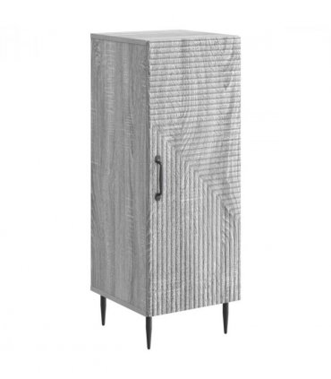 vidaXL Sideboard Grey Sonoma 33 x 34.5 x 89.5 cm Engineered Wood