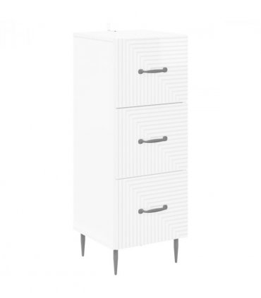 vidaXL Drawer Cabinet High Gloss White 33 x 34.5 x 89.5 cm
