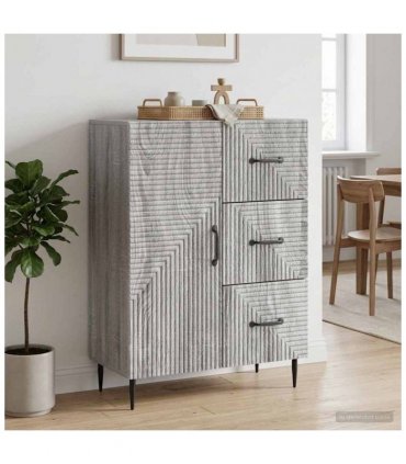 vidaXL Sideboard Grey Sonoma 66 x 34.5 x 89.5 cm Engineered Wood — V0672121178