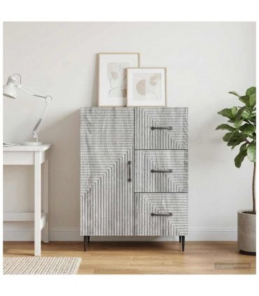vidaXL Sideboard Grey Sonoma 66 x 34.5 x 89.5 cm Engineered Wood — V0672121178