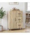 vidaXL Sideboard Sonoma Oak 66 x 34.5 x 89.5 cm Engineered Wood — V0672121179