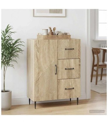 vidaXL Sideboard Sonoma Oak 66 x 34.5 x 89.5 cm Engineered Wood — V0672121179
