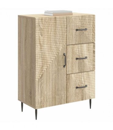 vidaXL Sideboard Sonoma Oak 66 x 34.5 x 89.5 cm Engineered Wood — V0672121179