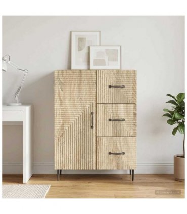 vidaXL Sideboard Sonoma Oak 66 x 34.5 x 89.5 cm Engineered Wood — V0672121179