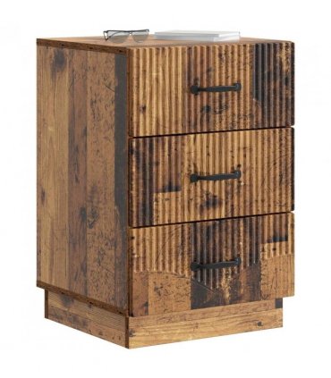 vidaXL Bedside Cabinet Old Wood 43 x 41 x 63.5 cm Engineered Wood