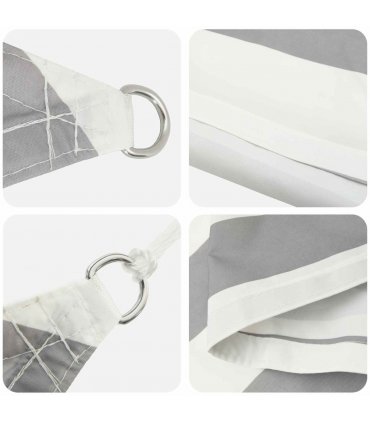 vidaXL Sun Shade Sail Light Grey and White 3 x 3 x 3 m
