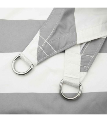 vidaXL Sun Shade Sail Light Grey and White 3.5 x 3.5 x 4.9 m