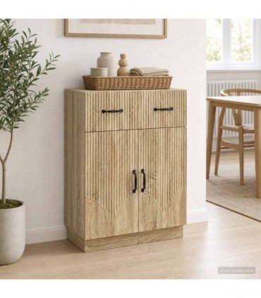 vidaXL Sideboard Sonoma Oak 66 x 34.5 x 87 cm Engineered Wood — V0672122412
