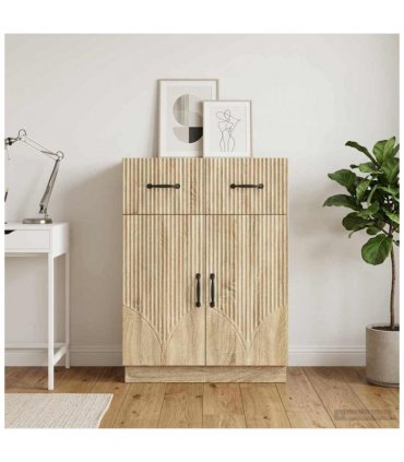 vidaXL Sideboard Sonoma Oak 66 x 34.5 x 87 cm Engineered Wood — V0672122412